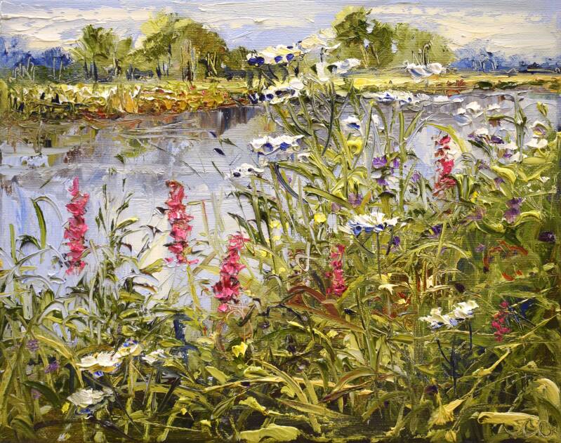 Behind the bush, oil oncanvas, 24 x 30 cm, 2022. (SOLD)