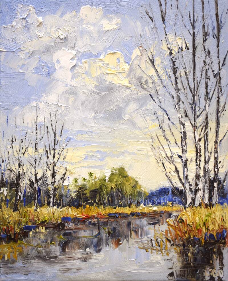 Birch love, oil on canvas, 24 x 30 cm, 2023. (Galerie Bonnard)