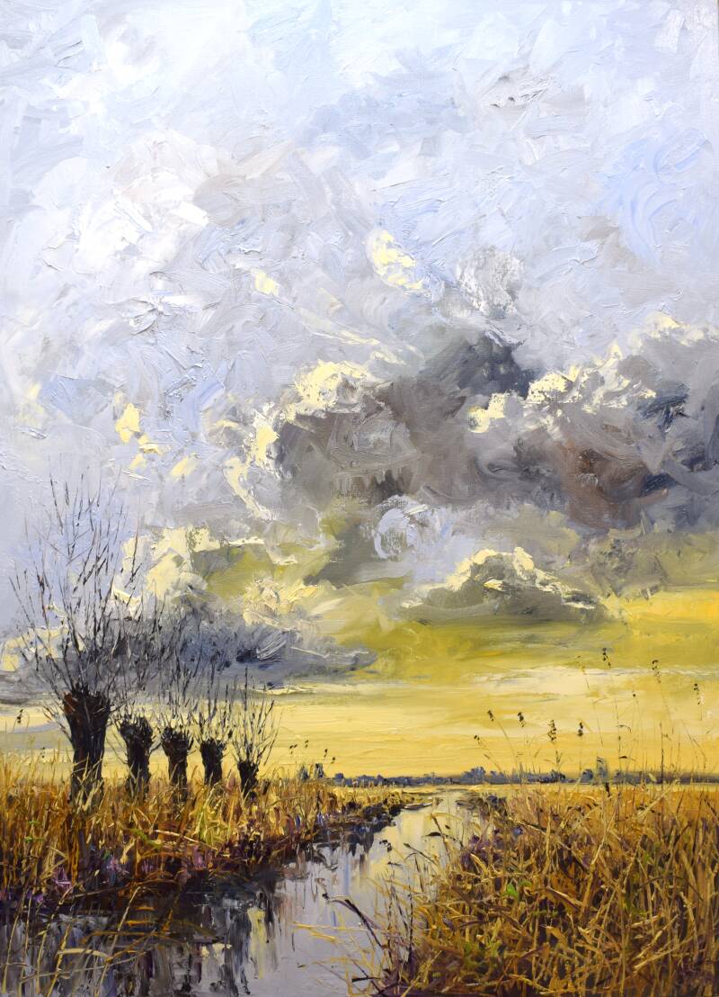 In the silent twilight, oil on canvas, 100 x 140 cm, 2022. (SOLD)