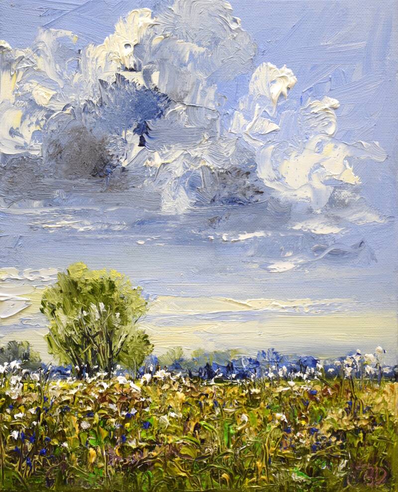 New field, oil on canvas, 30 x 24 cm, 2022. (SOLD)