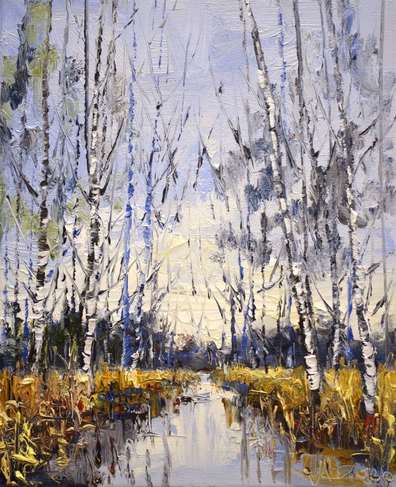 Almost spring, oil on canvas, 30 x 24 cm, 2023. (SOLD)