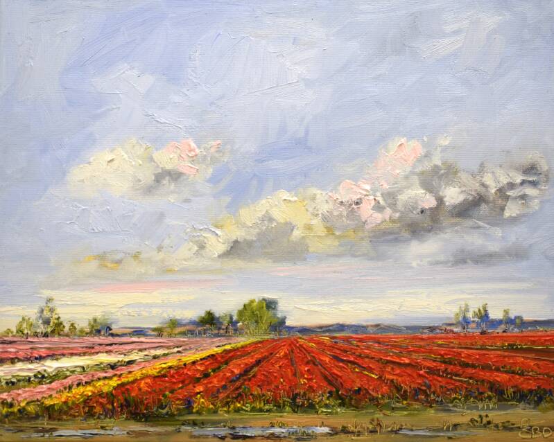 Tulip office, oil on canvas, 40 x 50 cm, 2024. (Galerie Bonnard)  