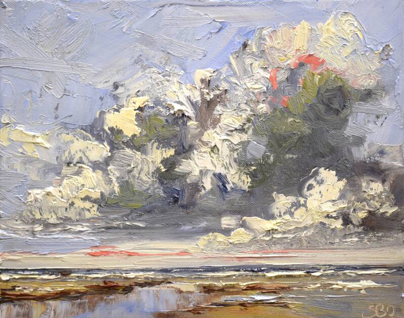 Happy clouds, oil on canvas, 24 x 30 cm, 2024 (SOLD)