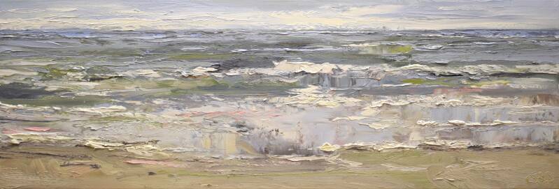 Miss you, oil on canvas, 30 x 90 cm, 2024.