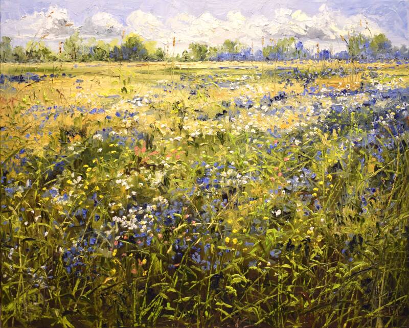 Blue spot, oil on canvas, 80 x 100 cm, 2024 (Kunst of Art)