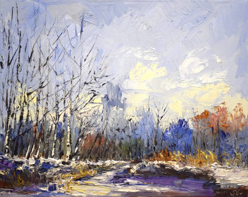 Snow love, oil on canvas, 40 x 50 cm, 2025.