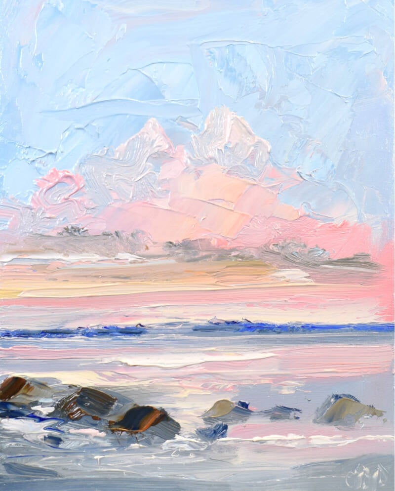 PBP198, oil on panel, 16 x 20 cm, 2025. 