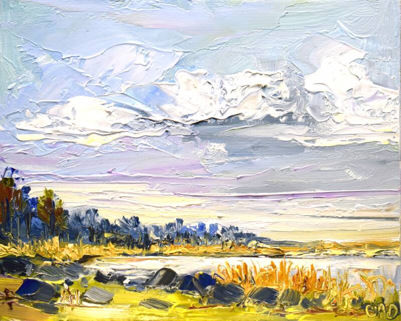 PBP204, Golden day, oil on canvas, 16 x 20 cm, 2025. 