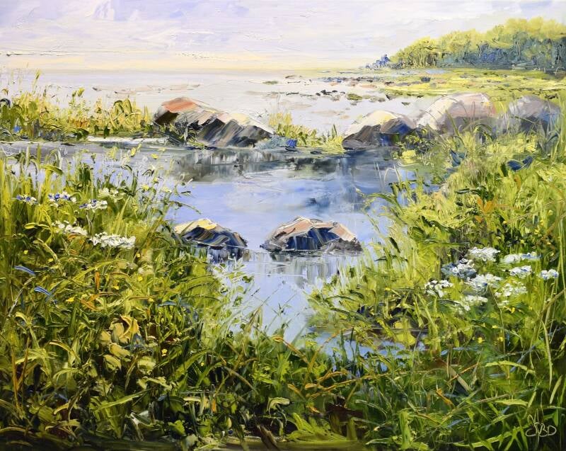 Herrons talking, oil on canvas, 80 x 100 cm, 2025.  (Gallery Bonnard)