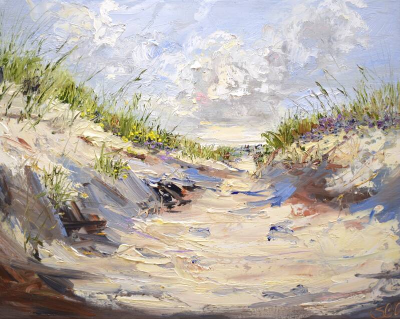 Fox meeting, oil on canvas, 50 x 60 cm, 2021. (SOLD)