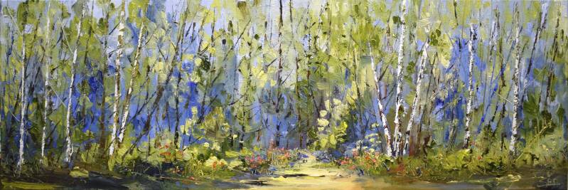 Hidden place, oil on canvas, 30 x 90 cm, 2024. 