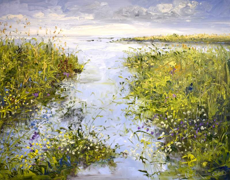 In to the greenzone, oil on canvas, 80 x 100 cm, 2025. (SOLD)