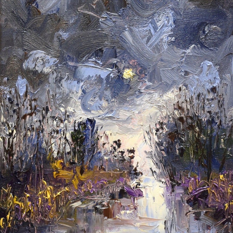 Moon hunt, oil on canvas, 24 x 30 cm, 2022.