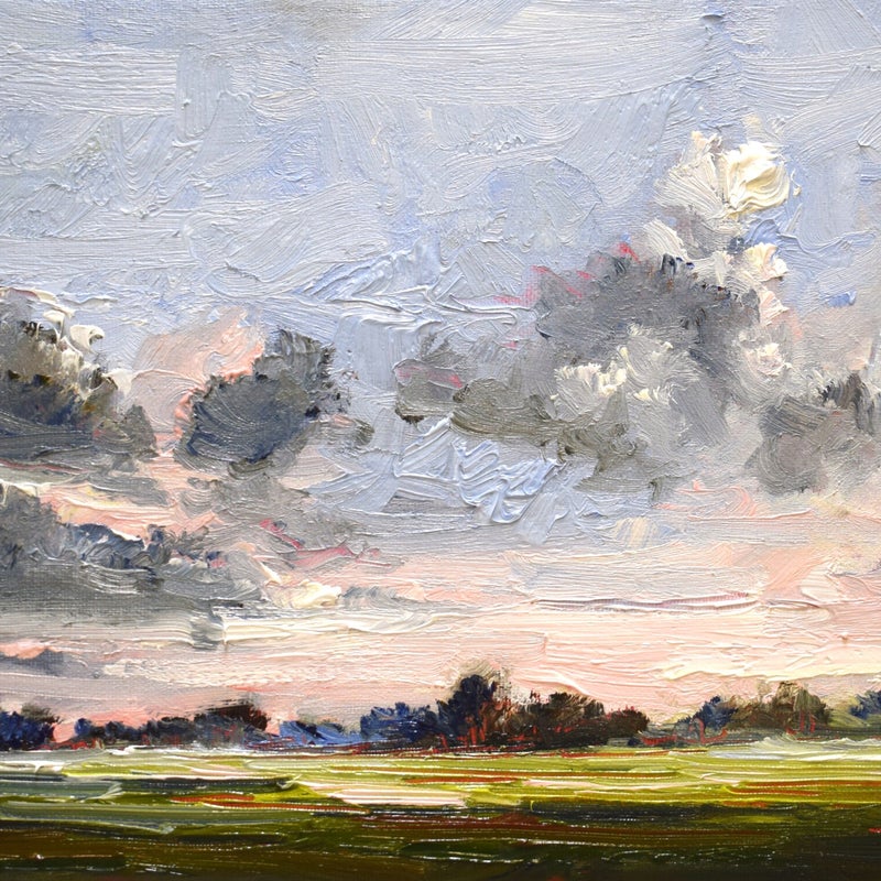 Pink light, oil on canvas, 24 x 30 cm, 2020.  (SOLD)