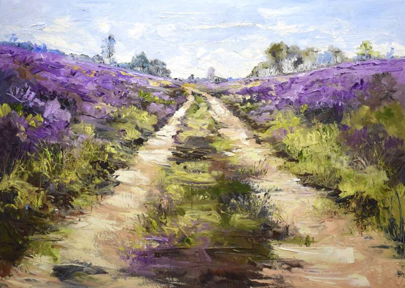 New road, oil on canvas, 100 x 140 cm, 2024. (SOLD)