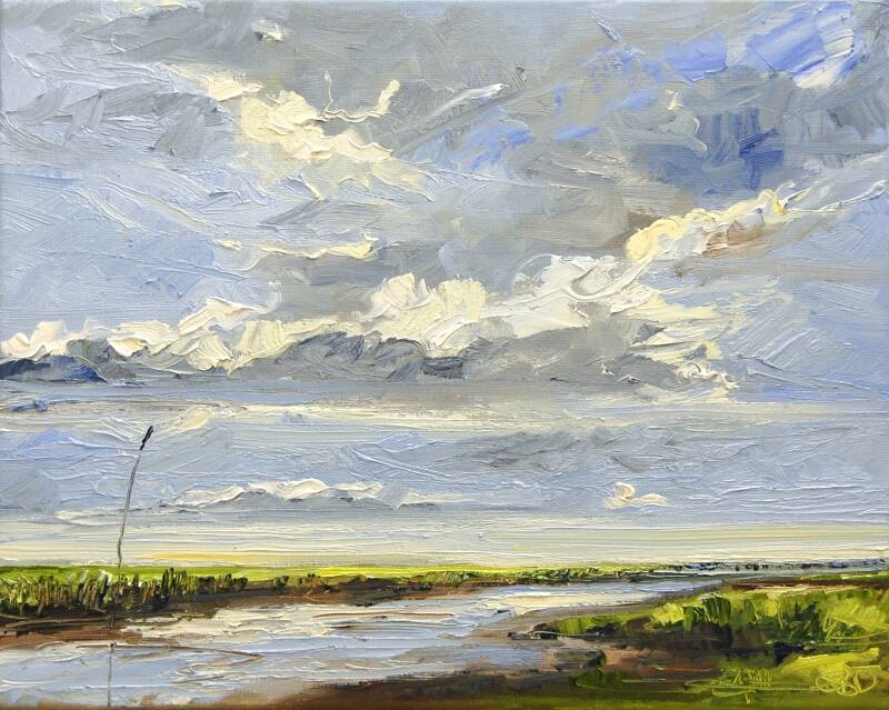 Noordpolderzijl, oil on canvas, 40 x 50 cm. (SOLD)