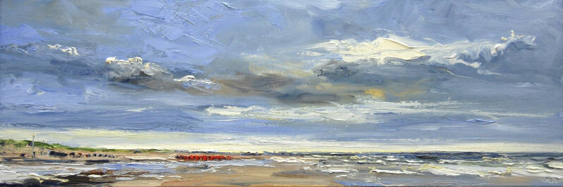 Noordwijk, oil on canvas, 30 x 90 cm, 2017. (SOLD)