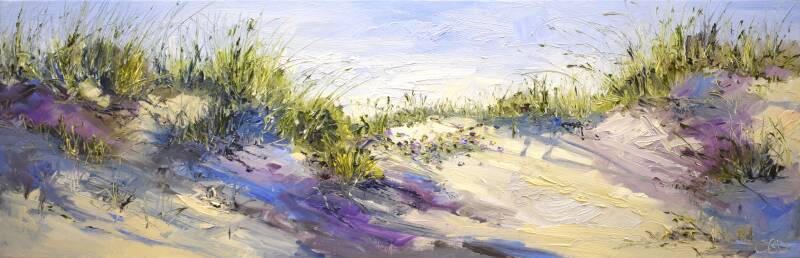 Special dune, spot oil on canvas, 30 x 90 cm, 2022. (SOLD)