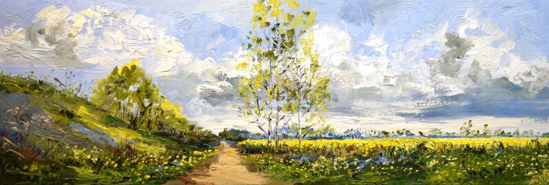 Sunny spirit, oil on canvas, 30 x 90 cm, 2026.