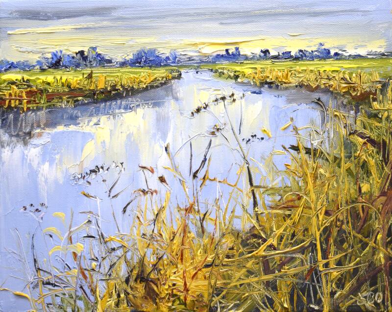 Sun, oil on canvas, 24 x 30 cm, 2022. (SOLD)