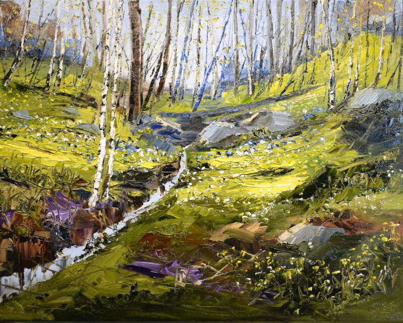 They say it's Spring, oil on canvas, 50 x 60 cm, 2025. (Gallery Bonnard)