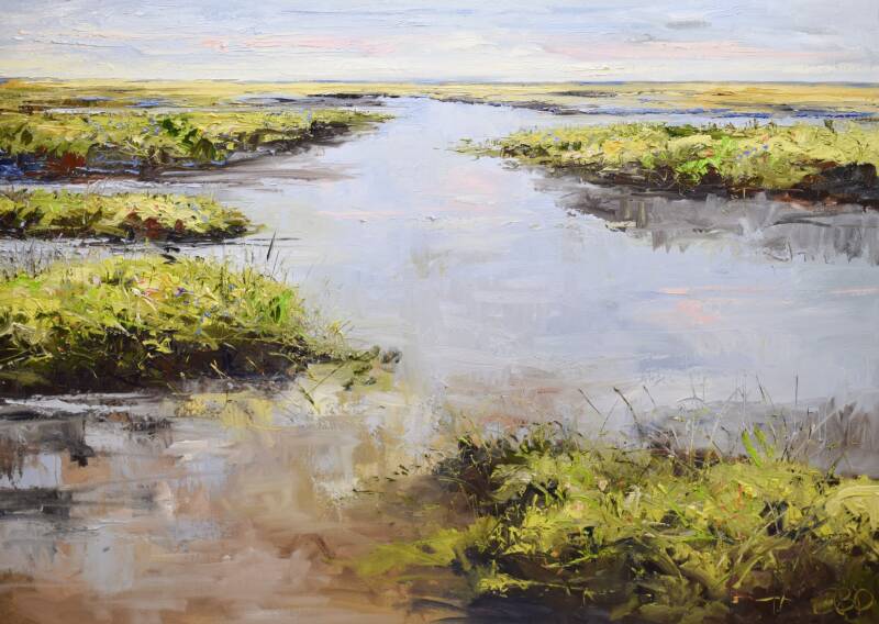 Water flow, oil o n canvas, 100 x 140 cm, 2024. (SOLD)