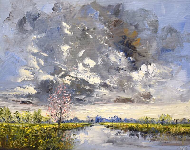 Weather gods, oil on canvas, 40 x 50 cm, 2023. 