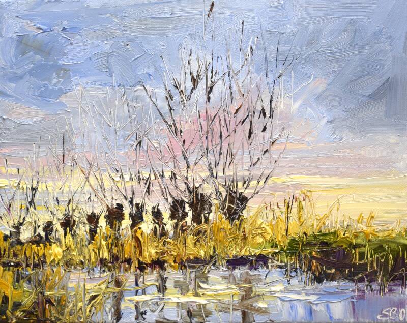 Willow love, oil on canvas, 24 x 30 cm, 2022. (SOLD)