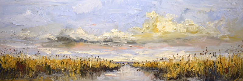 Winter silence, oil on canvas, 50 x 150 cm. (SOLD)