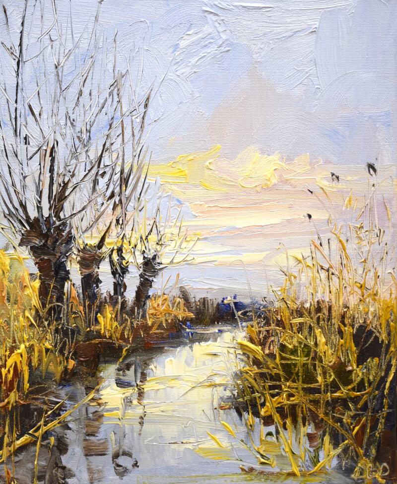 Winter vibes, oil on canvas, 24 x 30 cm, 2022. (SOLD)