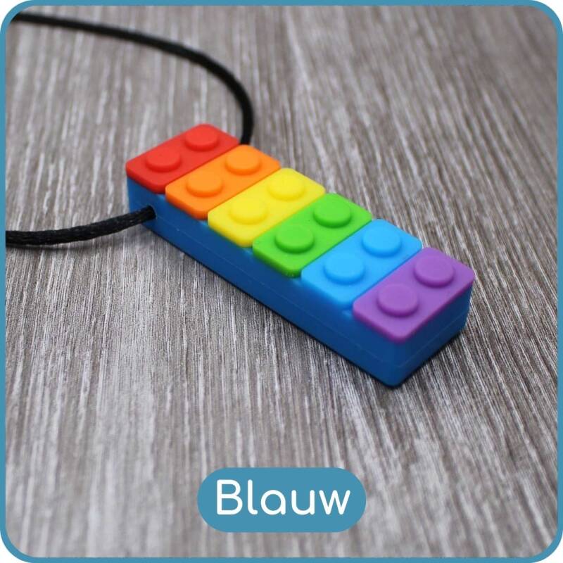 Bijtketting Lego blauw - BabyKralen