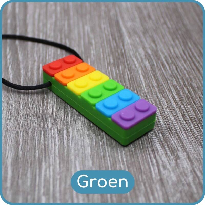 Bijtketting Lego groen - BabyKralen