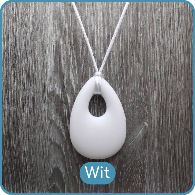 Bijtketting Druppel wit - BabyKralen