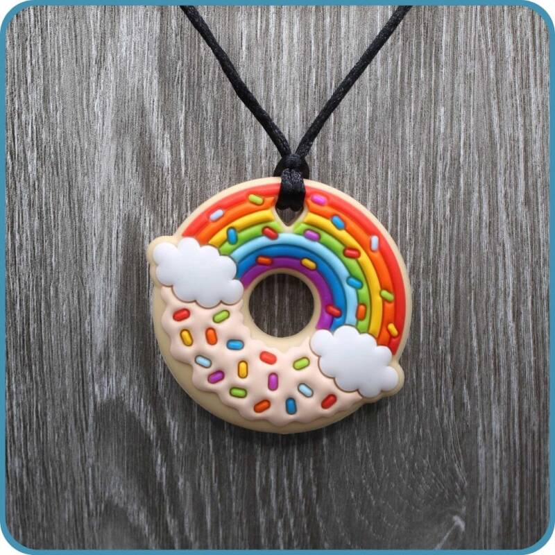 Bijtketting Regenboogdonut - BabyKralen