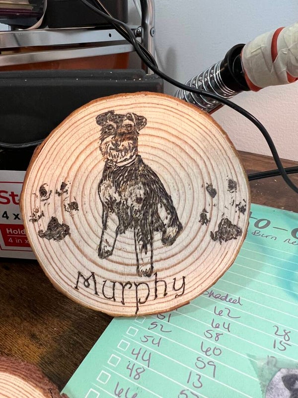 Pet picture wood burned ornaments