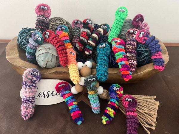 Silent Fidget Worry Worm Medium bundle of 5