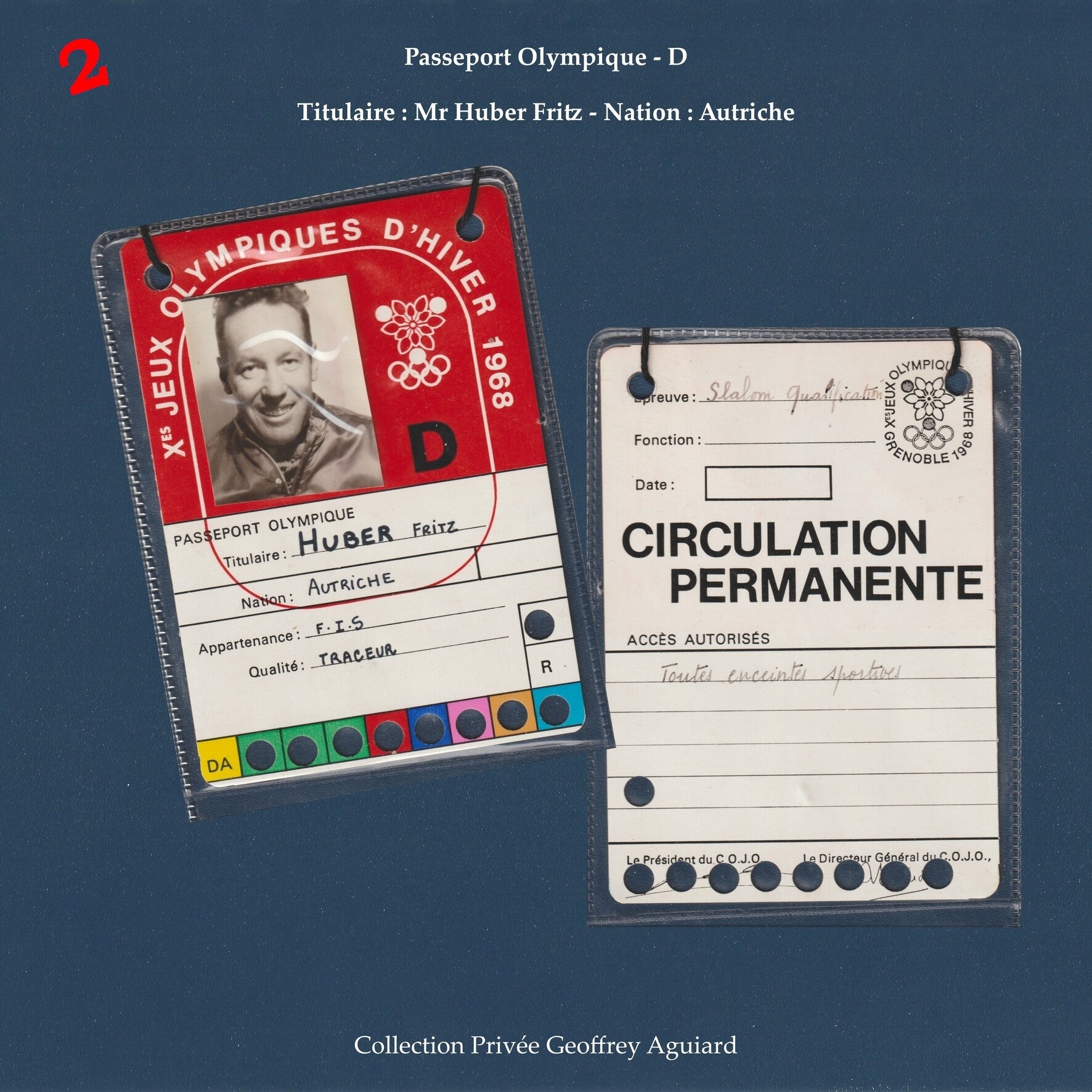 Passeport D - Mr Huber Fritz - Autriche - F.I.S