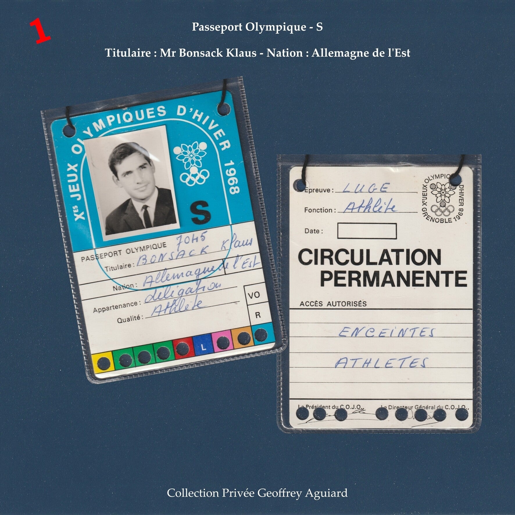 Passeport S - Mr Bonsack Klaus - Allemagne de l'Est - Délégation