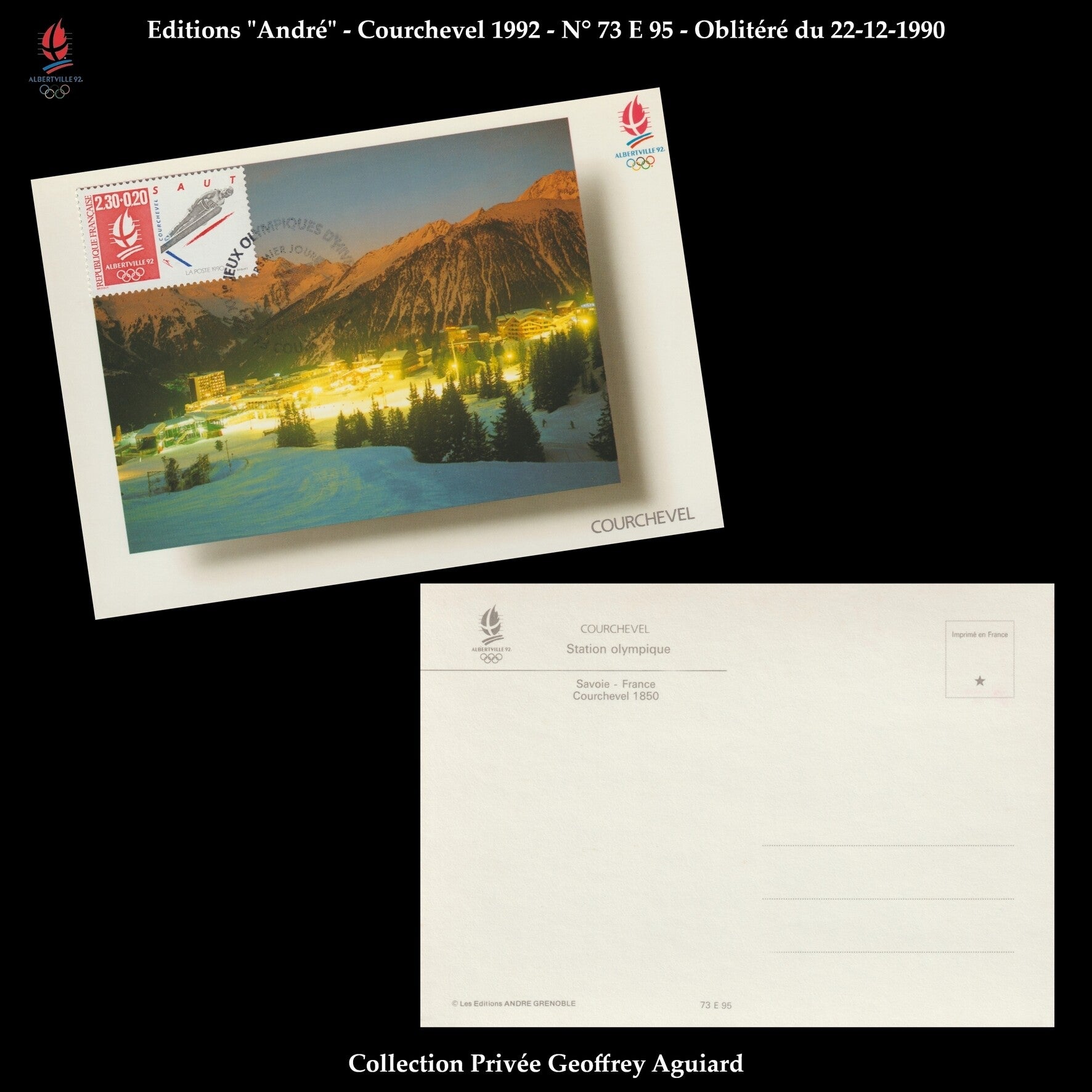 73 E 95 - Oblitéré du 22-12-1990 - Courchevel