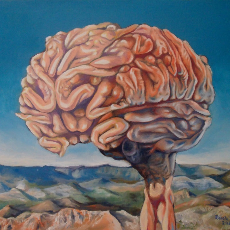 Atlas, 70x60 cm, Surrealism by Renata Edin