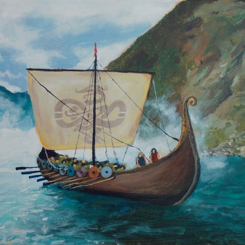 Hemkomsten, 40x30 cm, Historisk romantik by Renata Edin