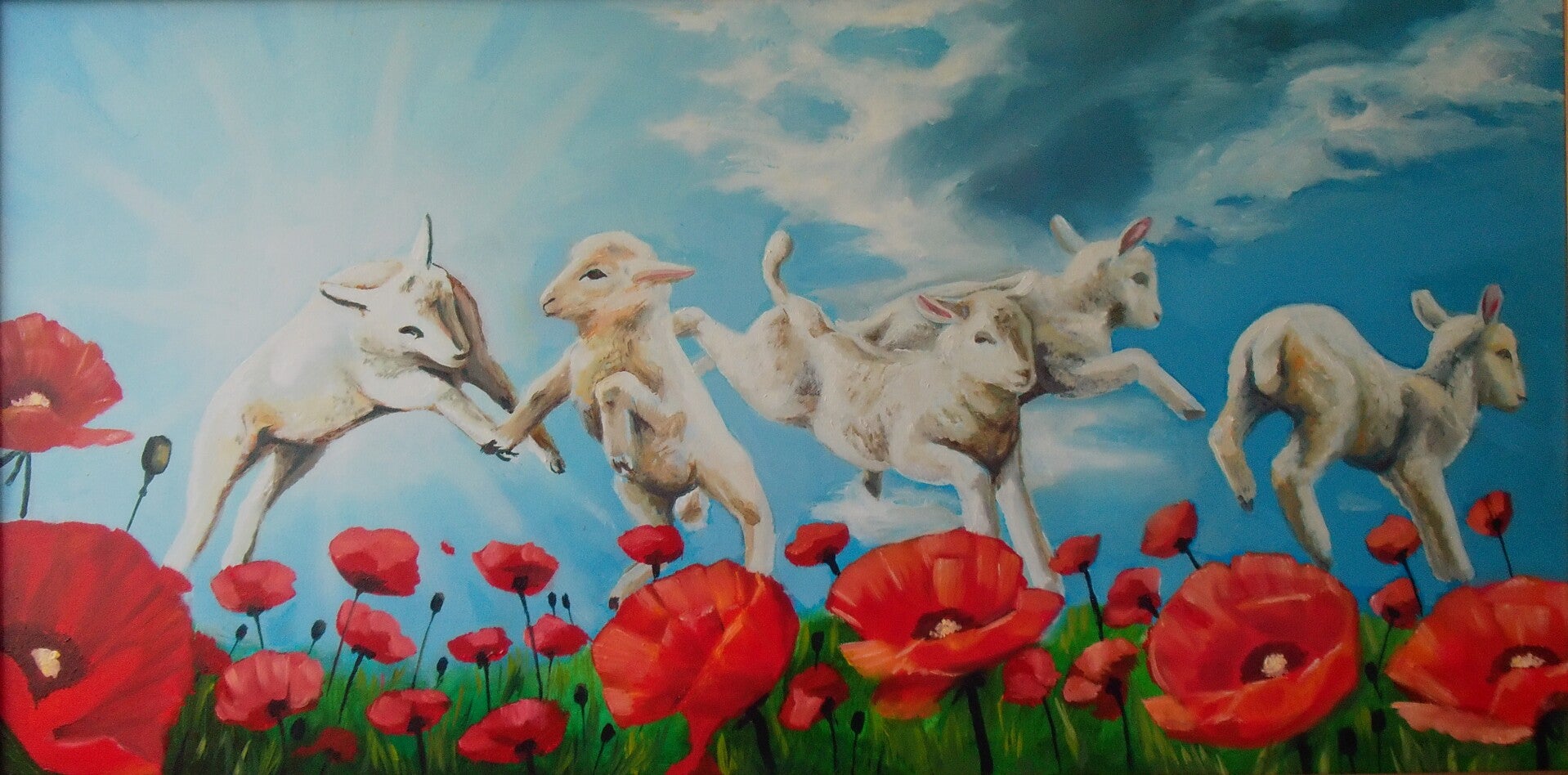 Vårens lek, 121x61 cm, Modern impressionism by Renata Edin