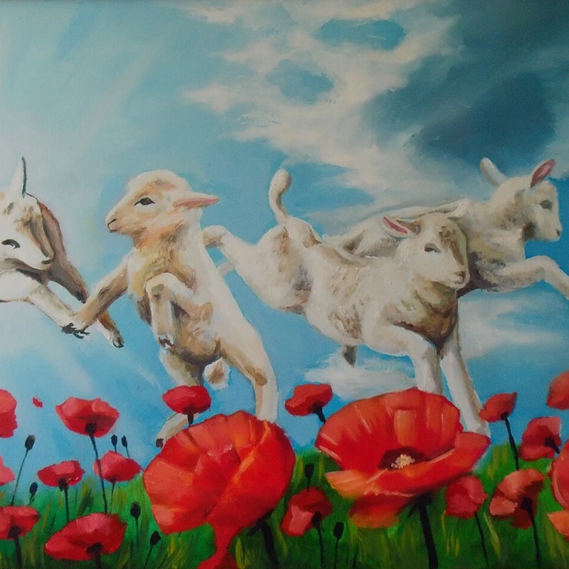 Vårens lek, 121x61 cm, Modern impressionism by Renata Edin