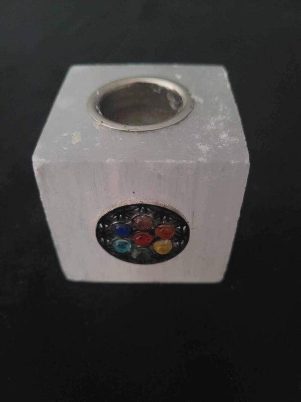 Bougeoir chakra, fleur de vie.