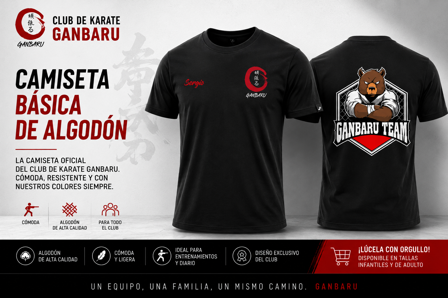 Camiseta algodón negra