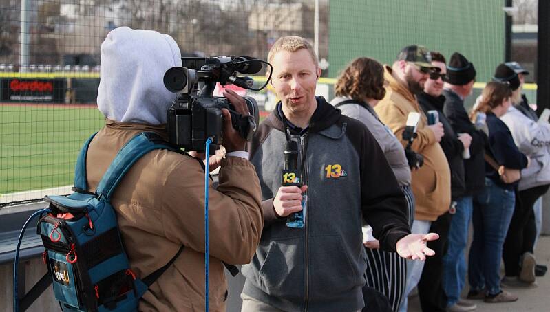 Chanel 13 sports anchor caught in the act.