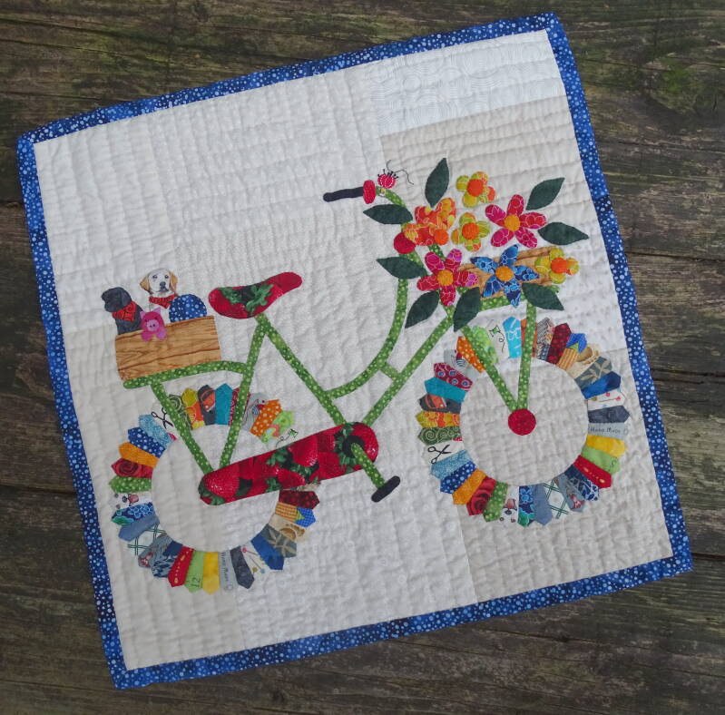 Fiets quilt KFR quiltbees.nl