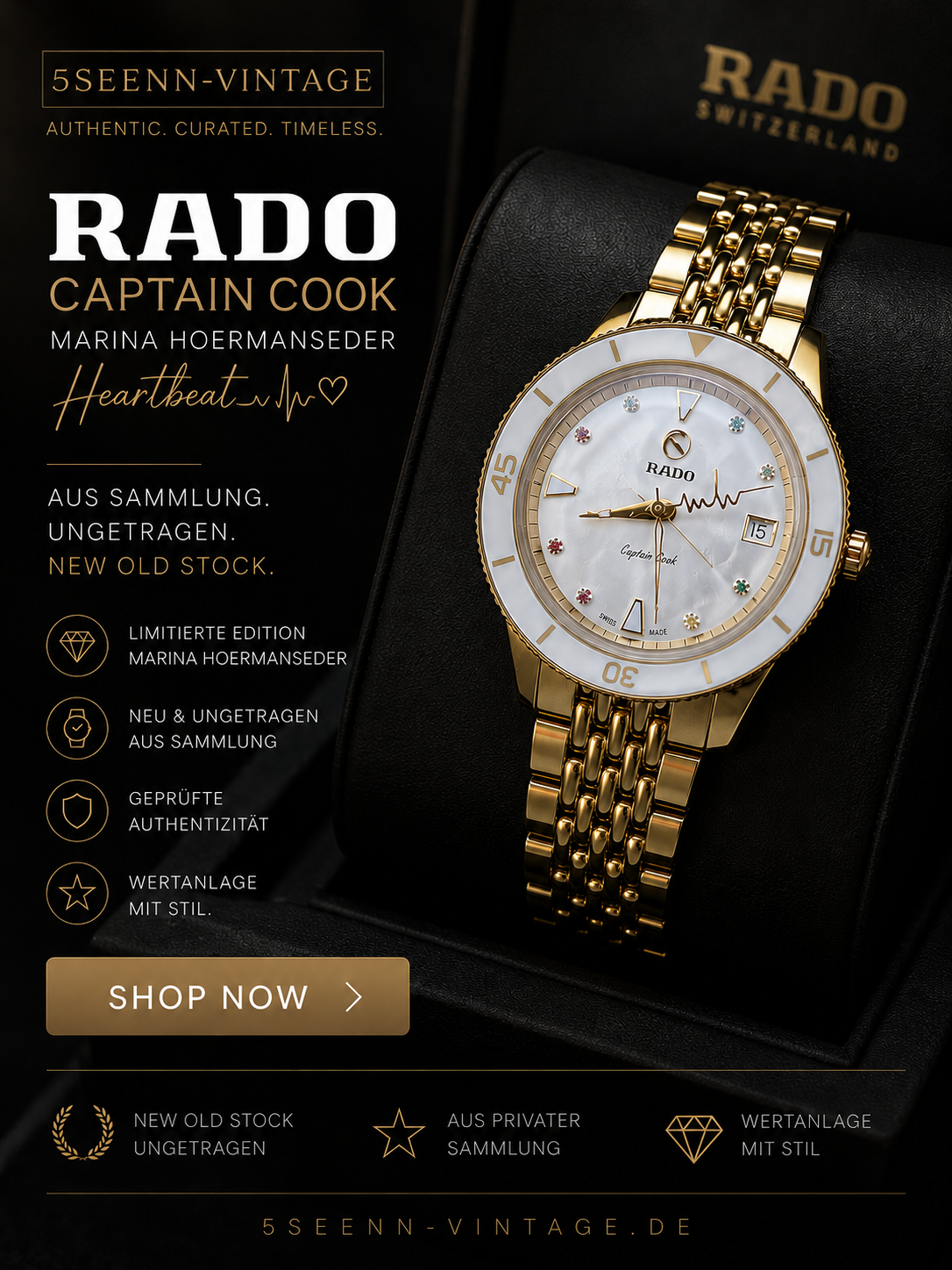 Rado Captain Cook  Marina Hoermanseder Heartbeat 37 mm