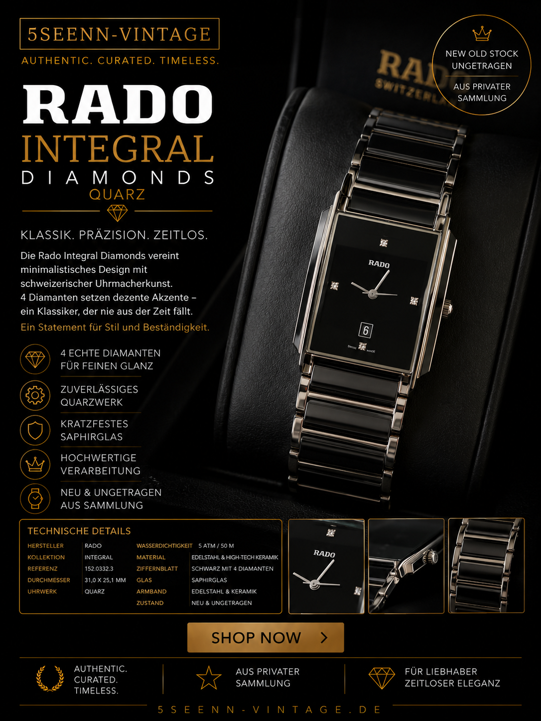 Rado Integral Diamonds Quarz 31 mm