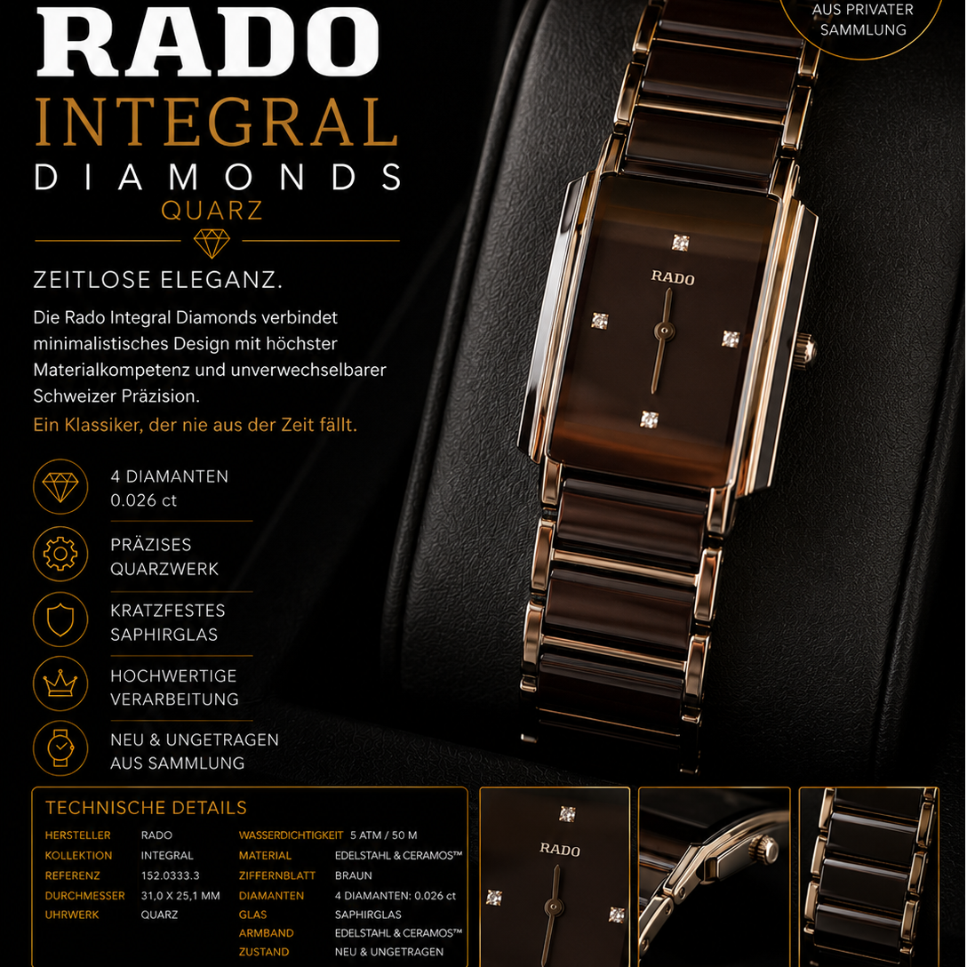 Rado Integral Diamonds Quarz 22.7 mm